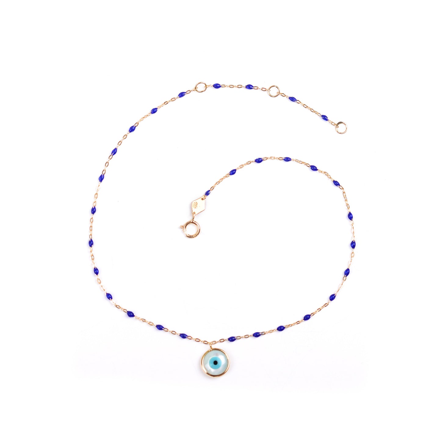 Mati Round Eye Dangling Anklet Primavera Egyptian Blue