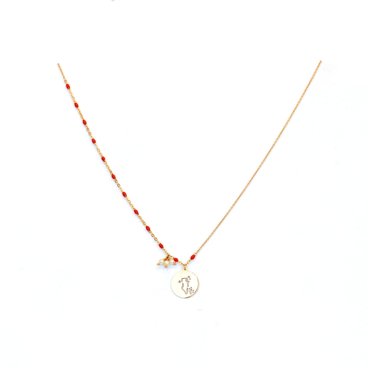 My Bahrain Necklace with Red Primavera Chain Half