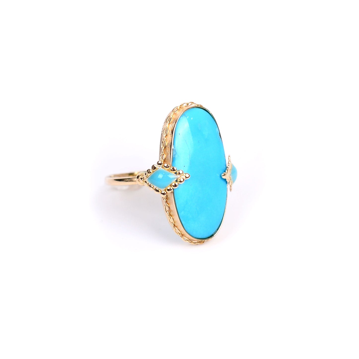 Fayruz Antique Oval Turquoise Ring