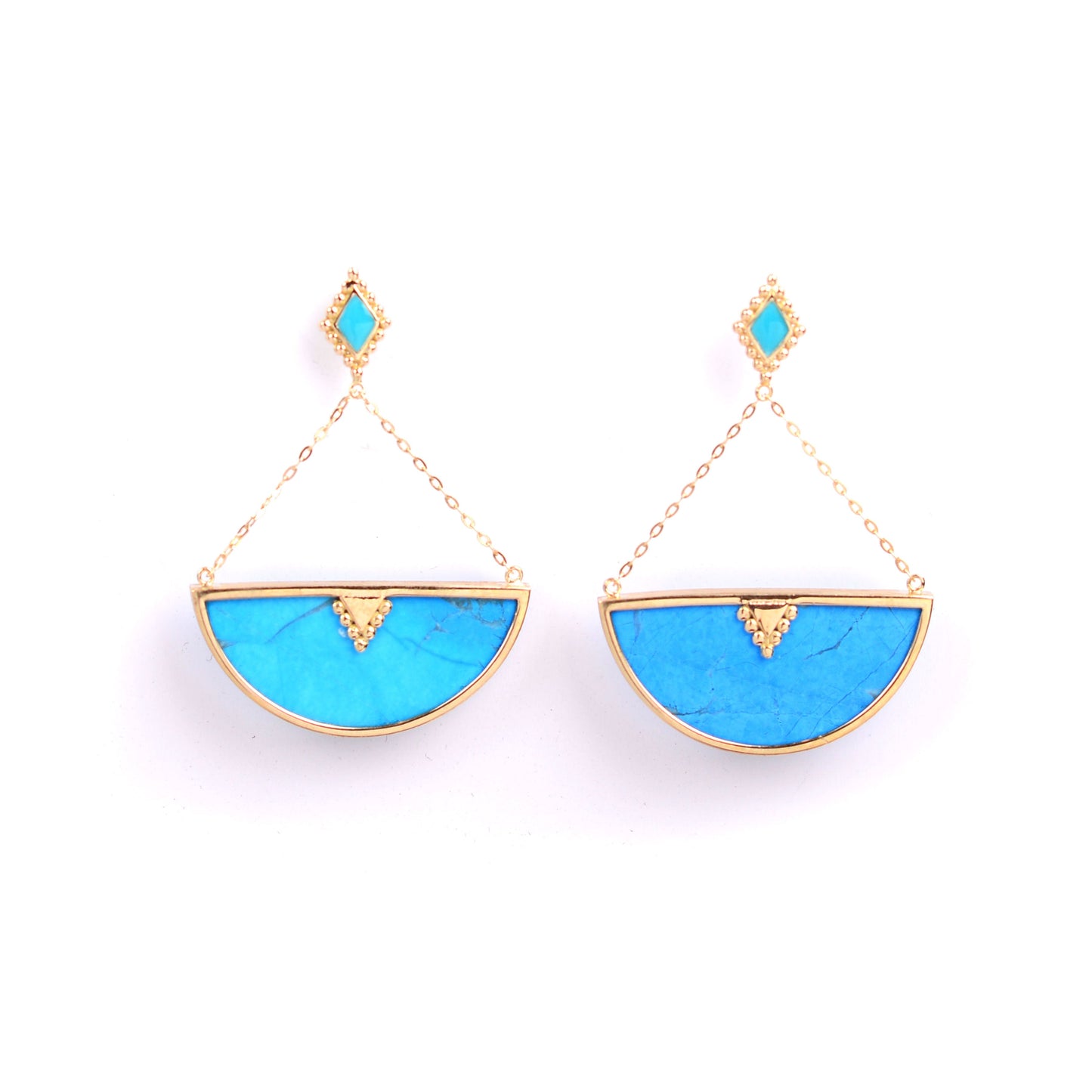 Fayruz Turquoise Half-Moon Earrings