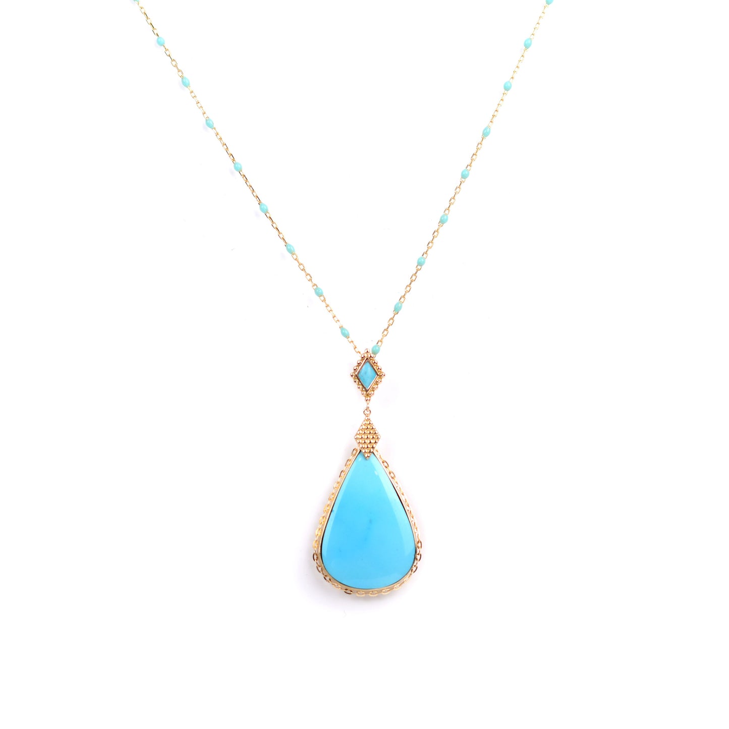 Fayruz Turquoise Hanging Pear Pendant