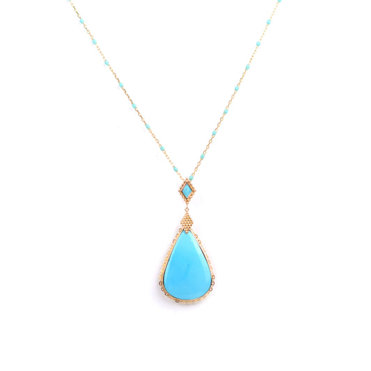 Fayruz Turquoise Hanging Pear Pendant