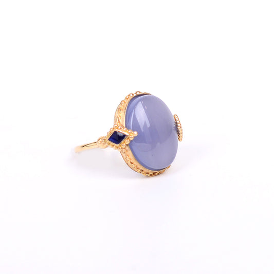 Fayruz Antique Purple Agate Ring