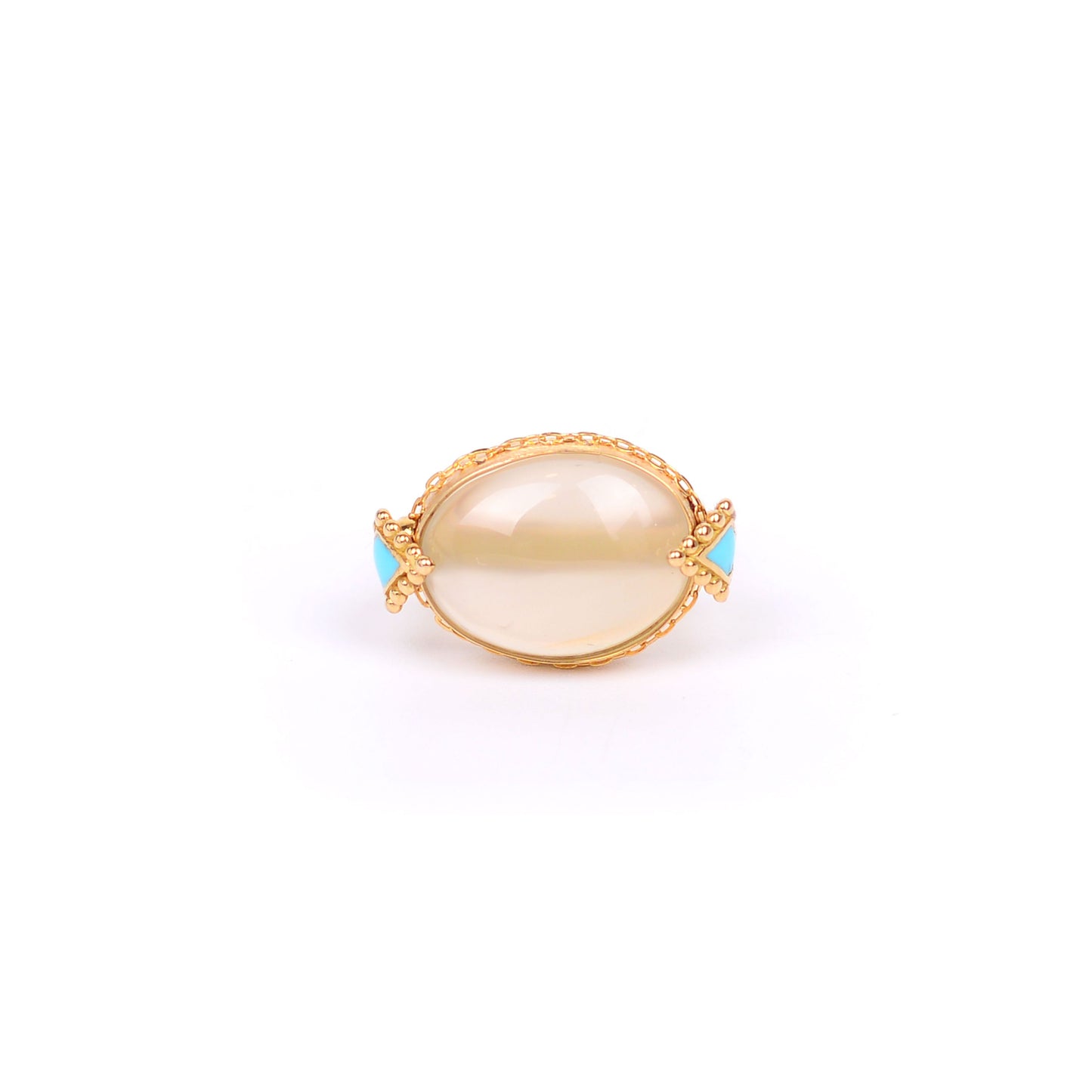 Fayruz Antique White Agate Ring