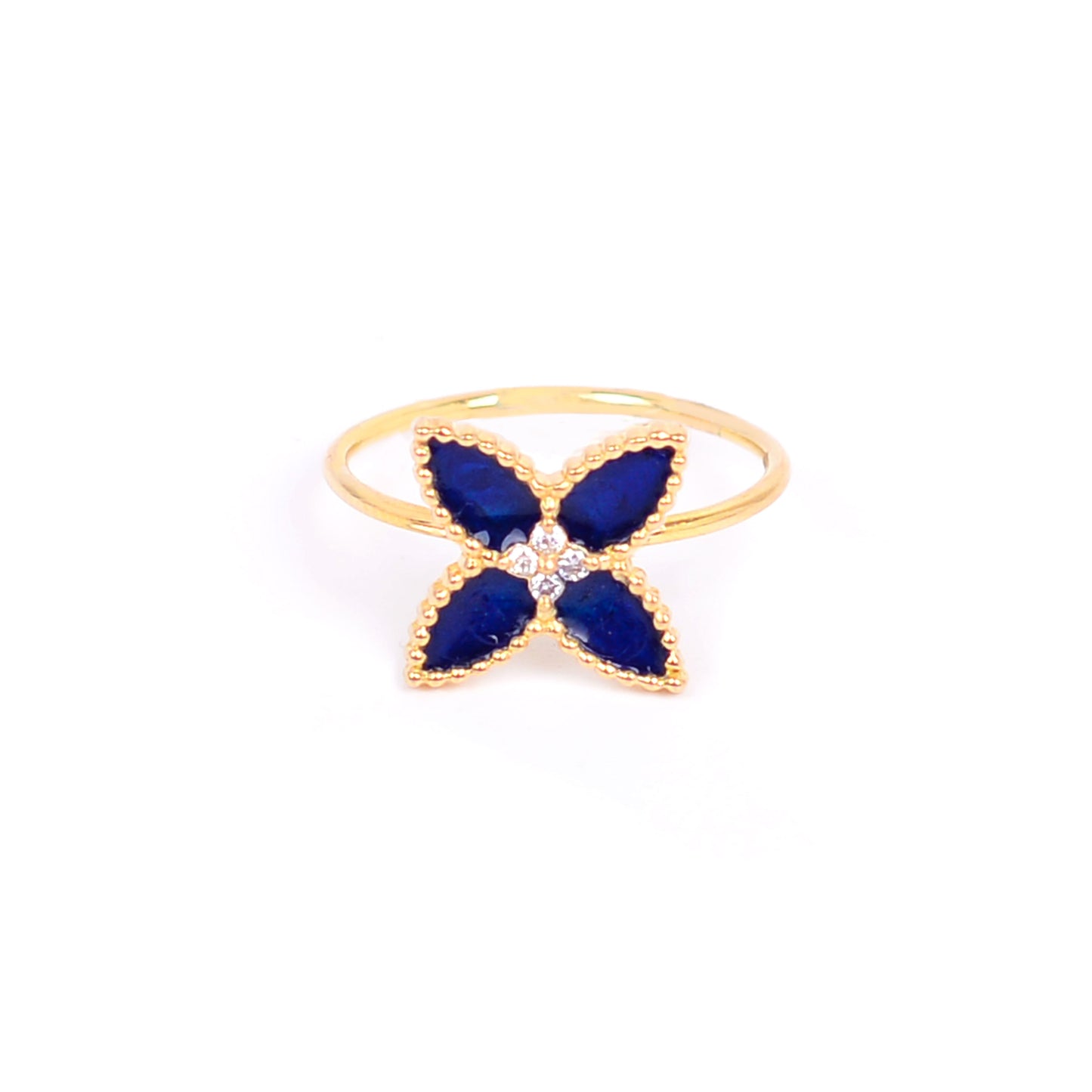 Four Leaves Rings Egyptian Blue