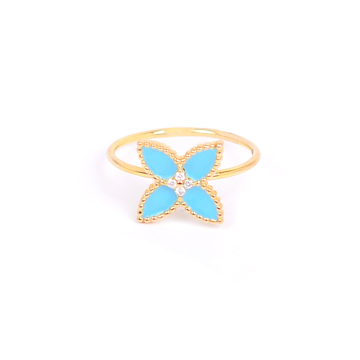 Four Leaves Rings Turquoise