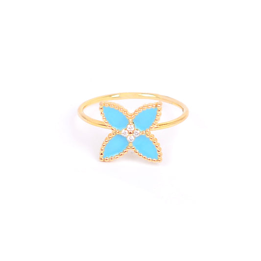 Four Leaves Rings Turquoise