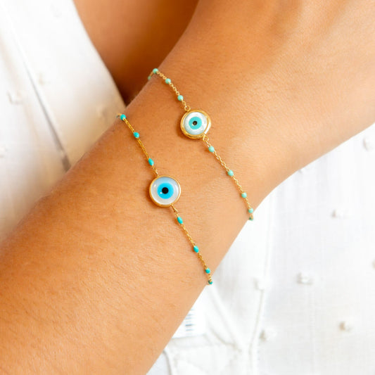 Mati Round Eye Bracelet Primavera Turquoise