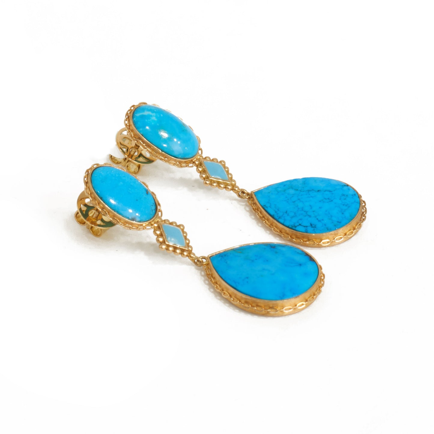 Fayruz Antique Turquoise Earrings