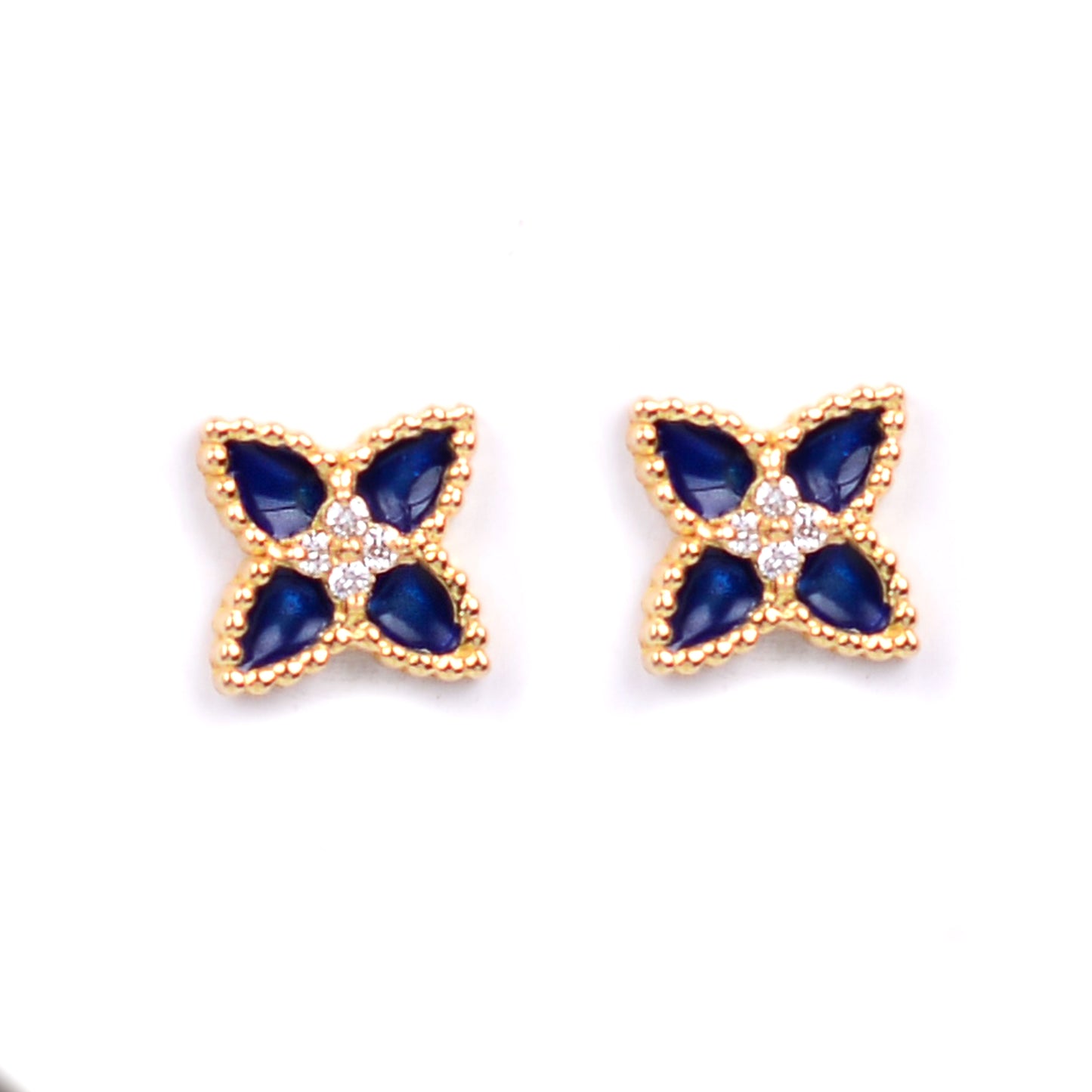 Four Leaves Earrings Egyptian blue