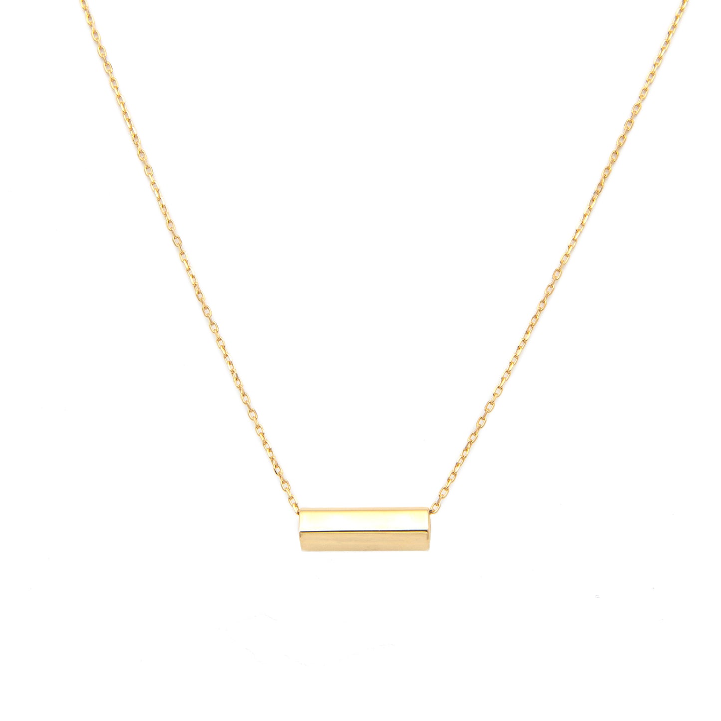 Reminiscence Pipe Pendant with Gold Chain