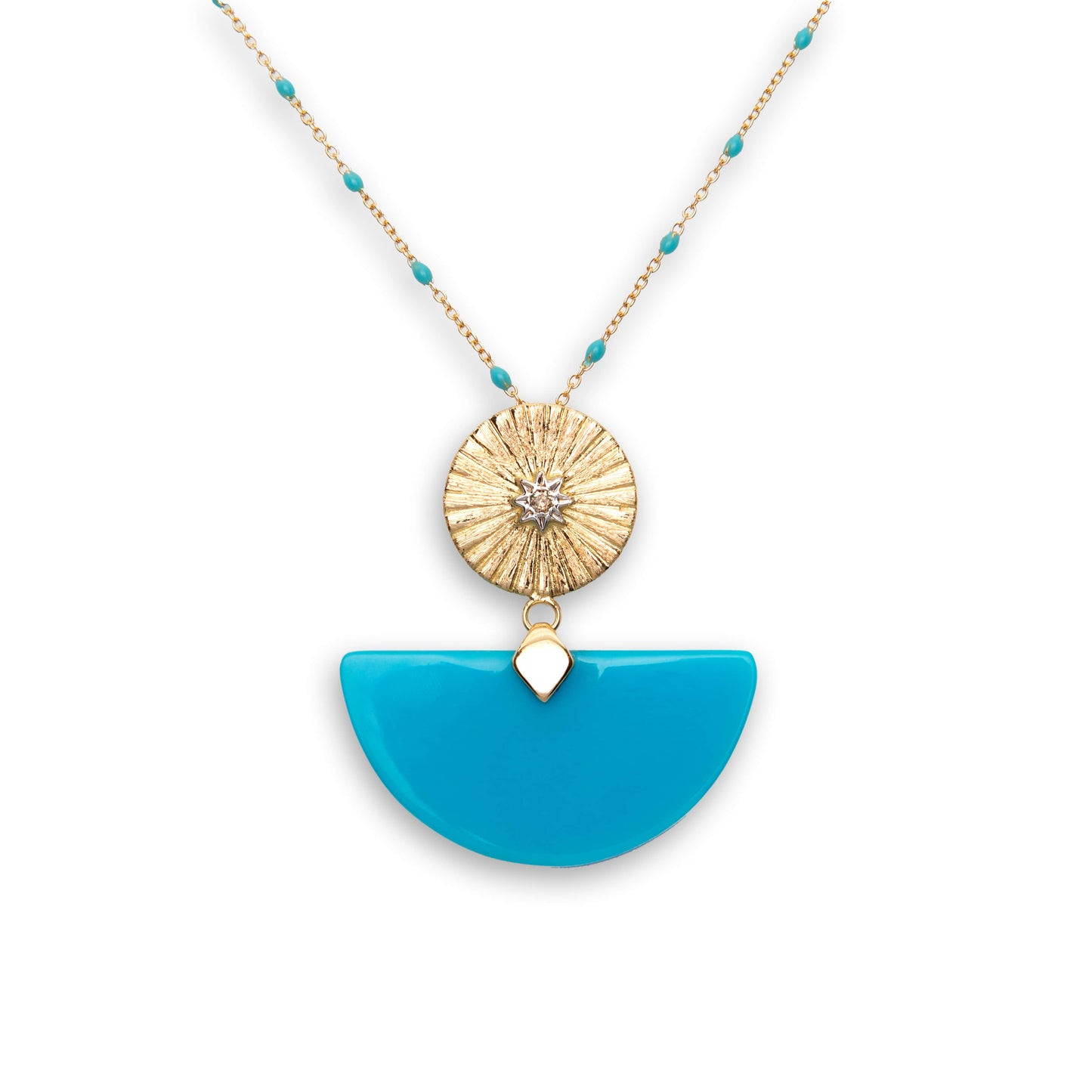 Shams Half-Moon Turquoise Pendant