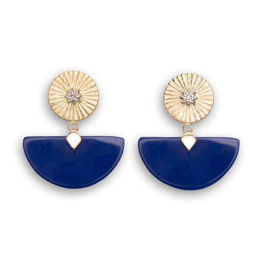 Shams Half-Moon Lapis Lazuli Earrings