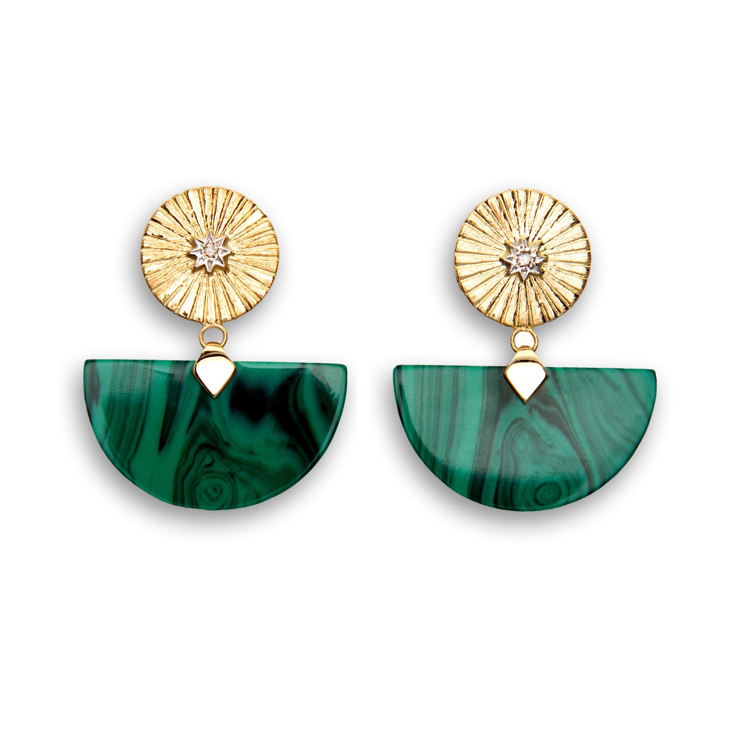 Shams Half-Moon Malakite Earrings