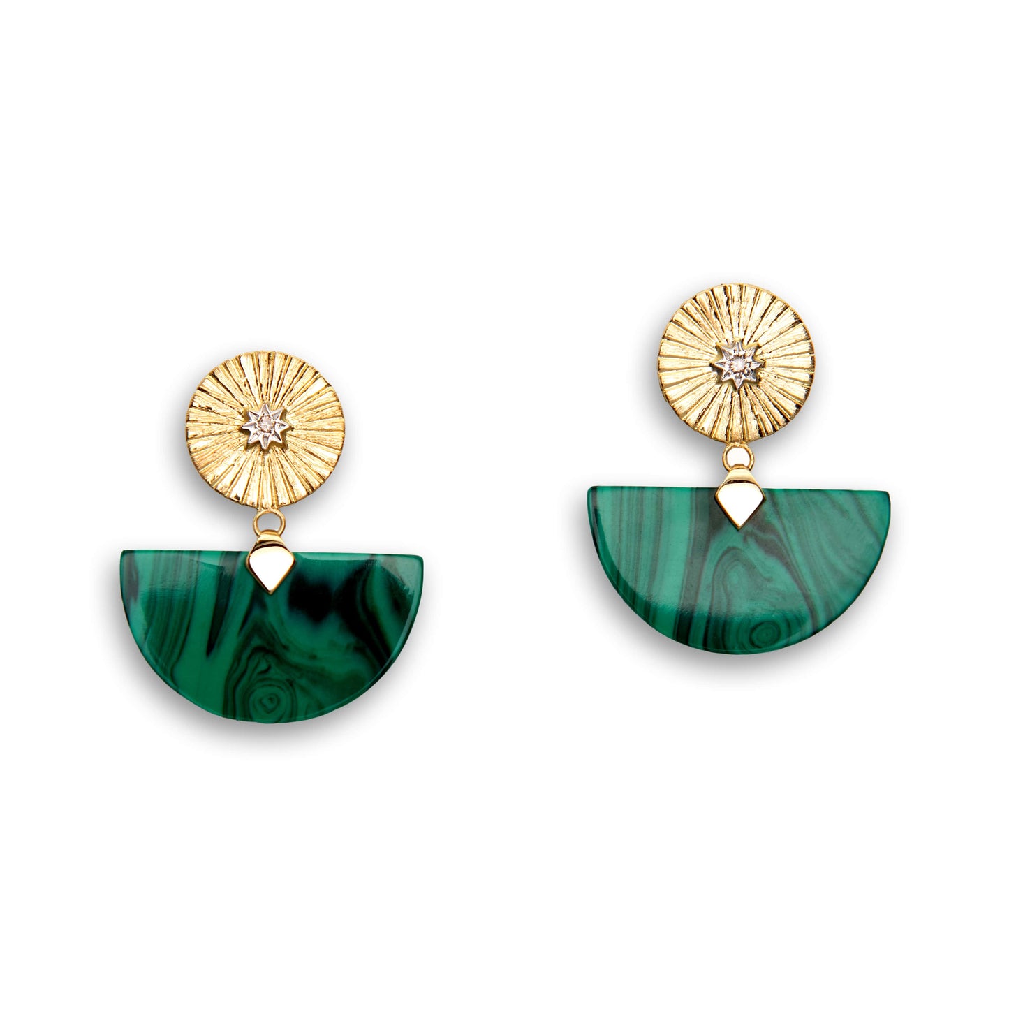 Shams Half-Moon Malakite Earrings