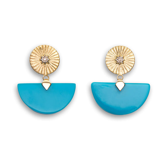 Shams Half-Moon Turquoise Earrings