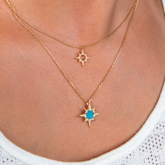 Stardust Double Layer Turquoise Necklace