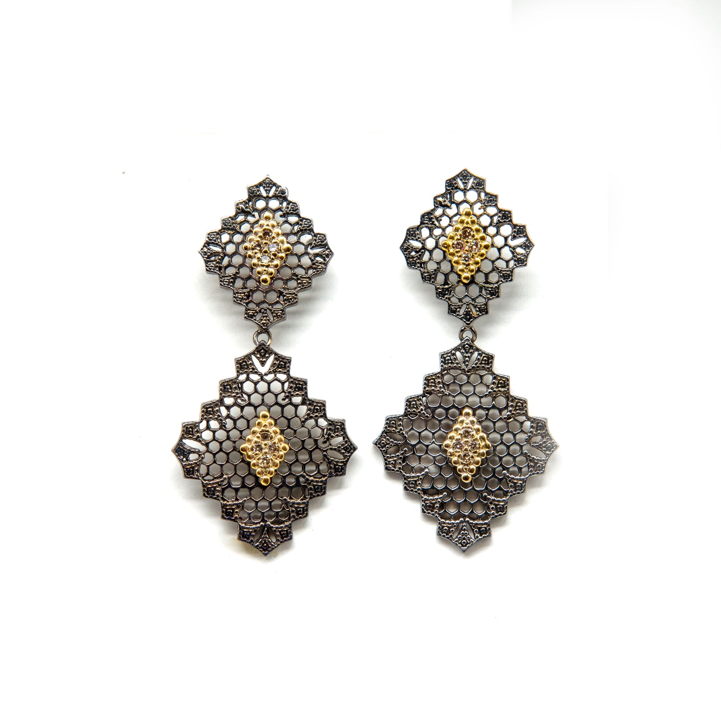 Tribal Double Lattice Earrings