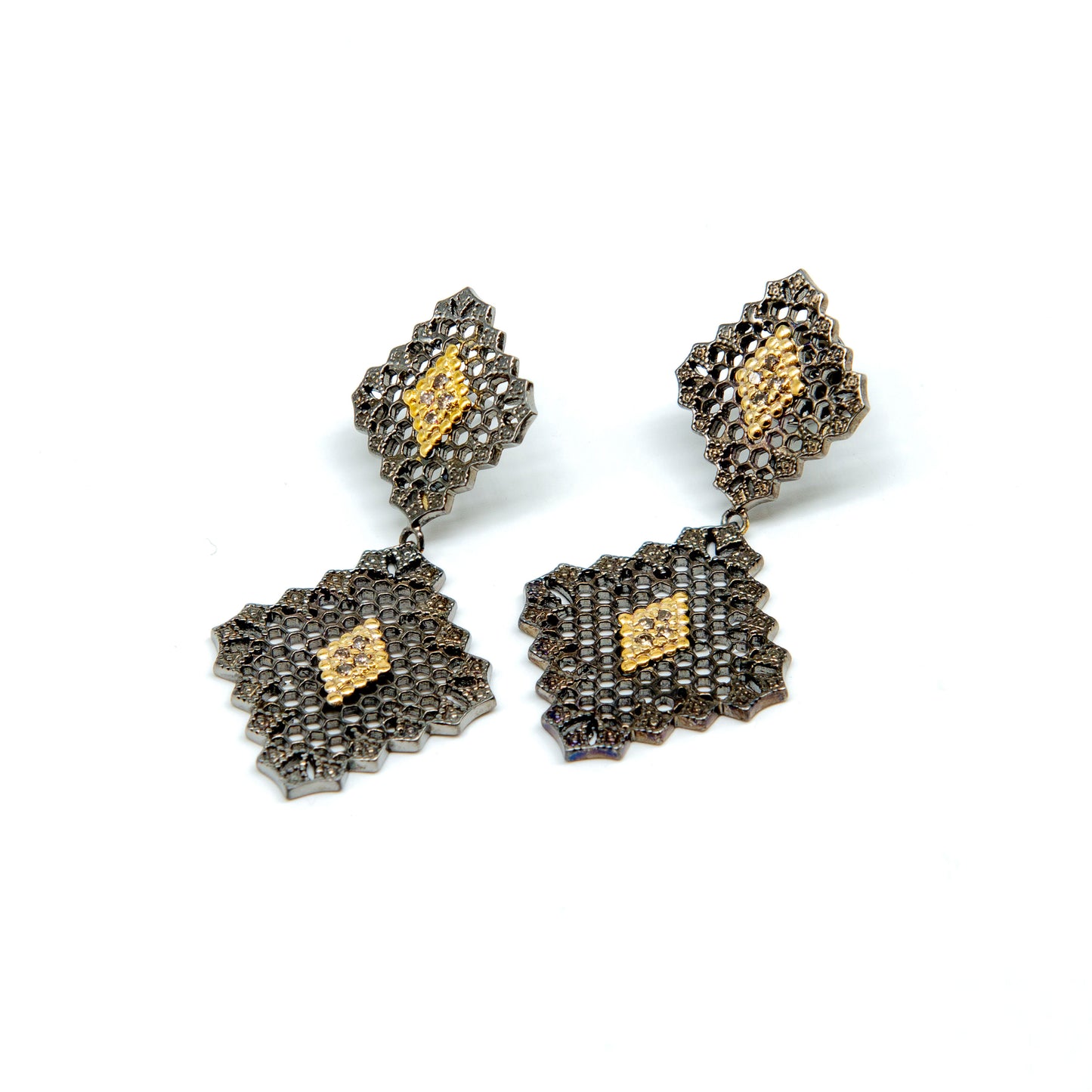 Tribal Double Lattice Earrings